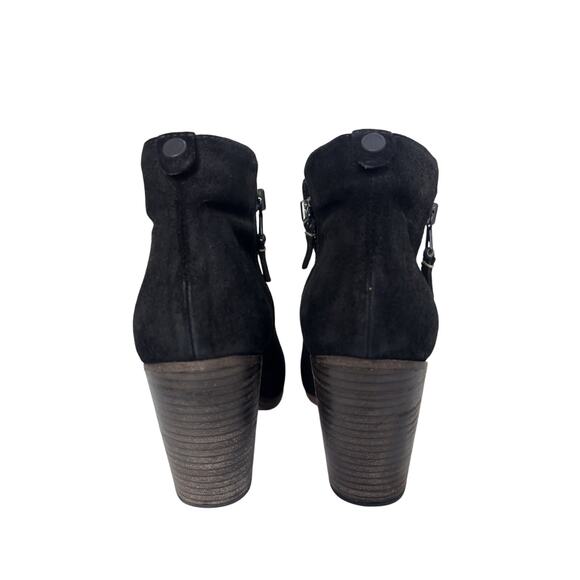 Rag & Bone Black Waxed Suede Margot Boot Size 9.5 EU 40 Block Heel Western Boho - Picture 5 of 8